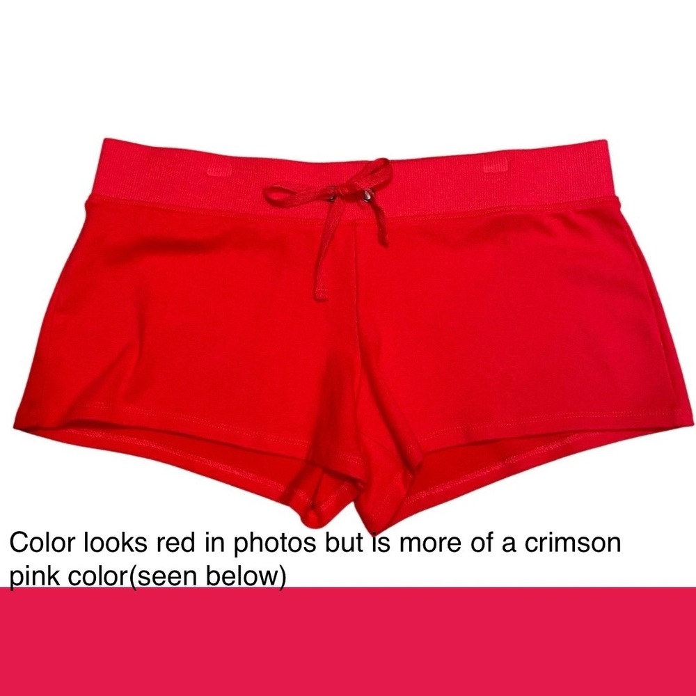 OP OCEAN PACIFIC Y2K Cotton Micro Shorts L Pink-Red Beach Sporty Casual Lounge